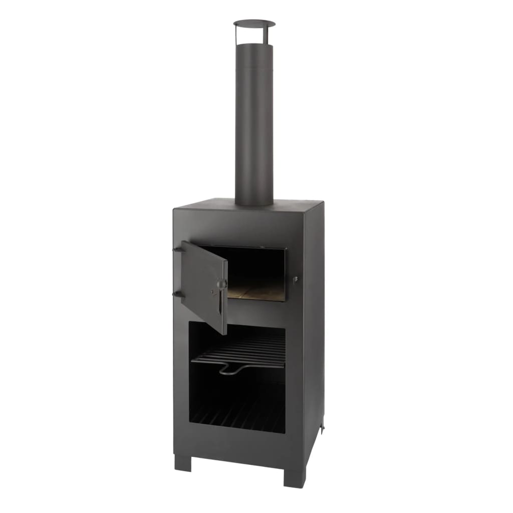 Esschert Design Terraskachel met pizzaoven zwart afbeelding