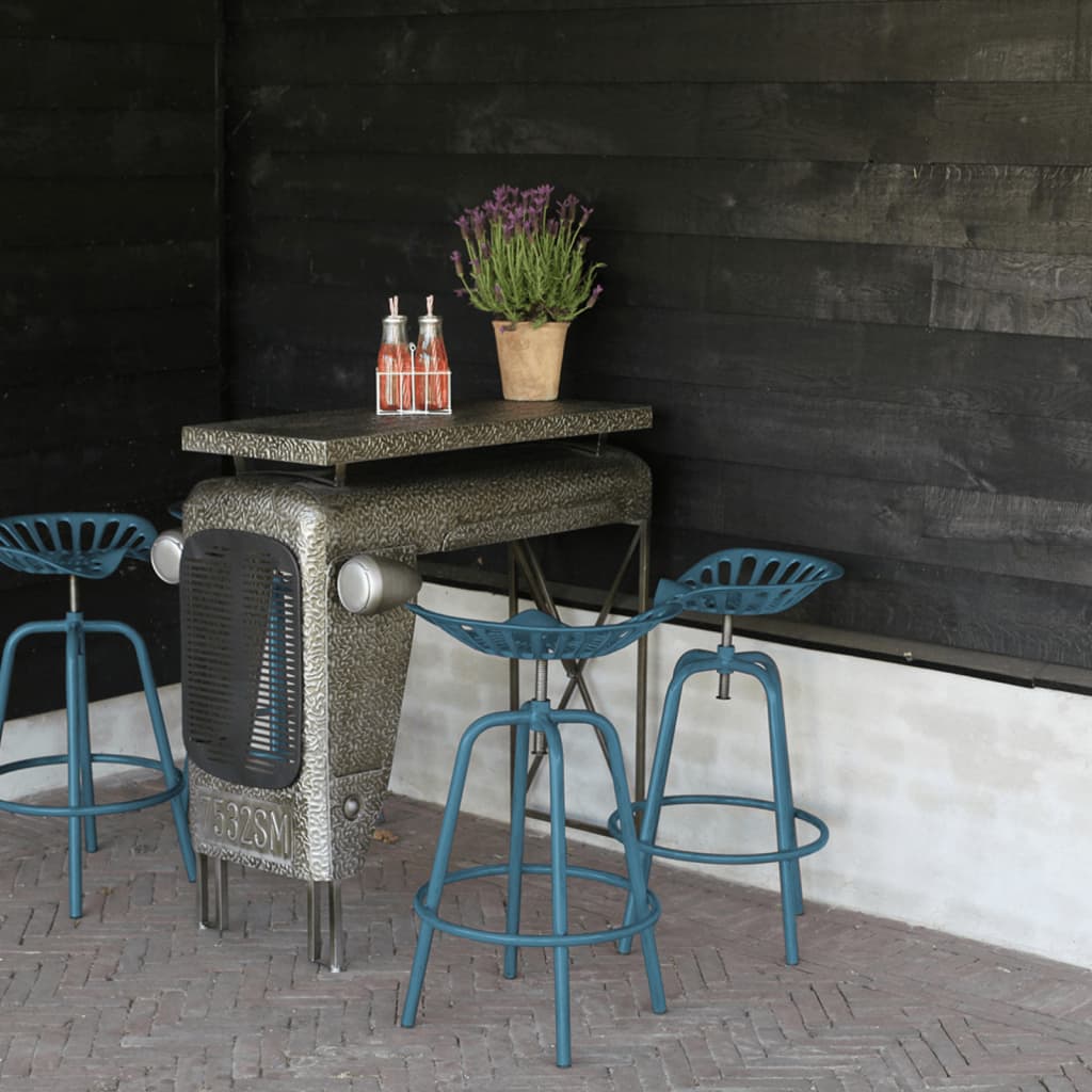 Esschert Design Chaise de tracteur de bar Bleu