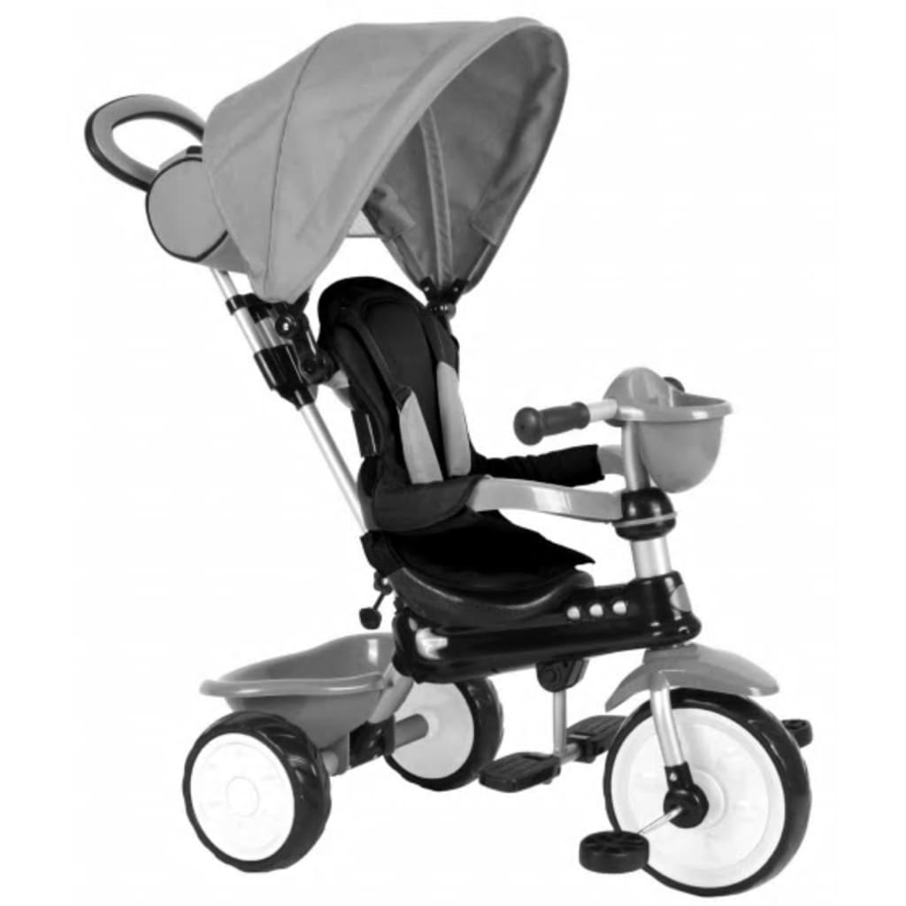 QPlay Driewieler Comfort Grijs 4 in 1