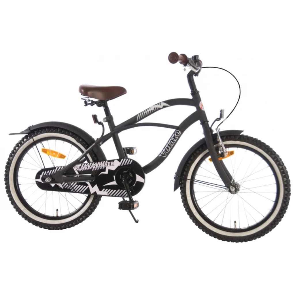 Volare Black Cruiser 18 Inch 28 cm Jongens Terugtraprem Matzwart