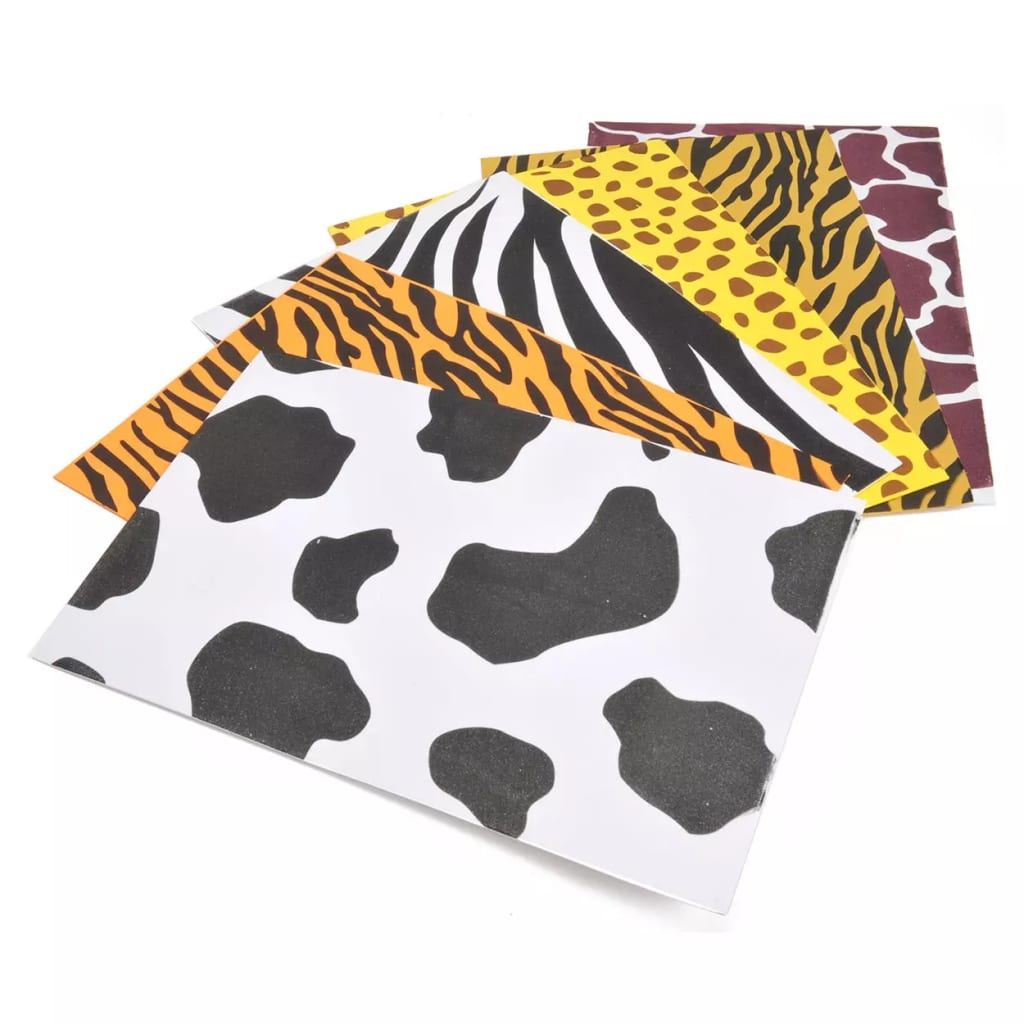 Grafix foamvellen met dierenprint 30 x 20 cm 6 stuks