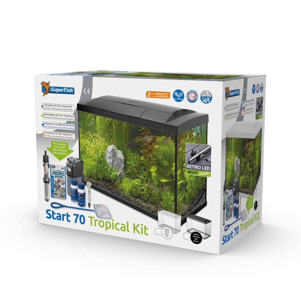 Afbeelding SuperFish - Start 70 Tropical Kit Zwart door Vidaxl.nl