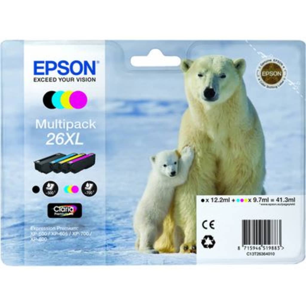 Epson T2636 (26XL) Inktcartridge 4-kleuren Voordeelbundel Hoge