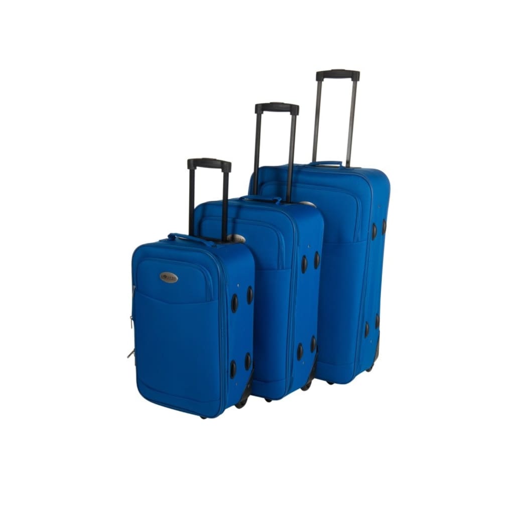 Leonardo Koffer Trolley / Cabin Koffer Handbagage set - Licht Blauw...