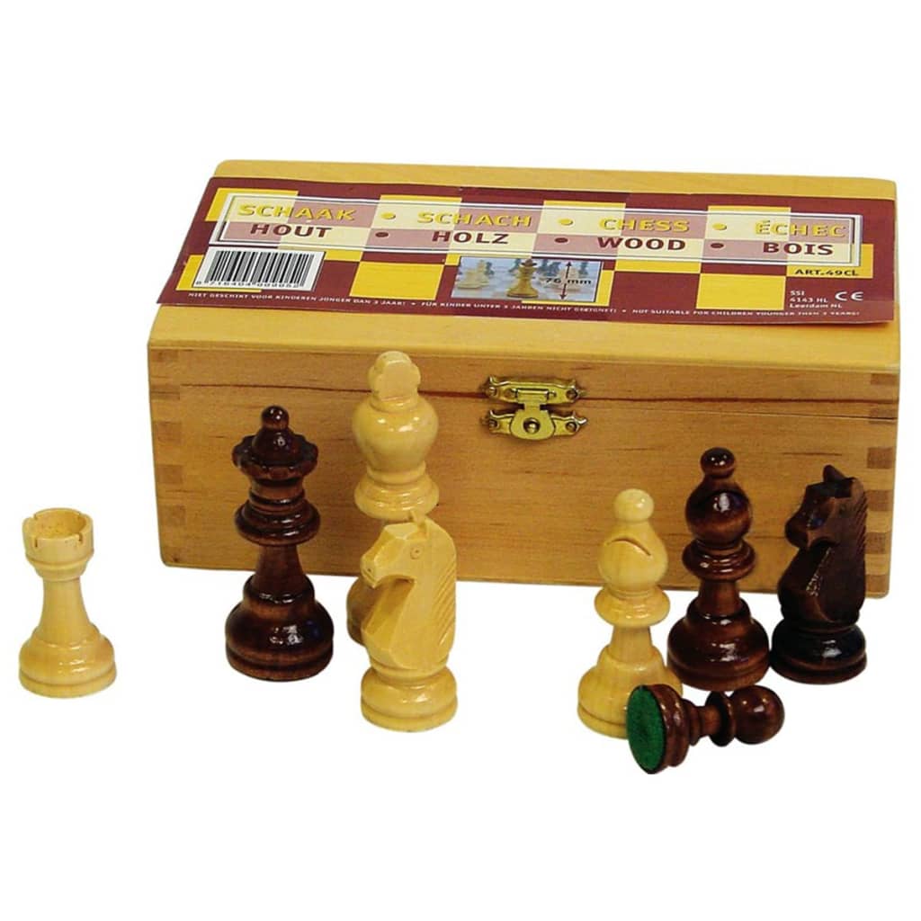 VidaXL - Abbey Game schaakstukken 87 mm zwart/wit 49CL