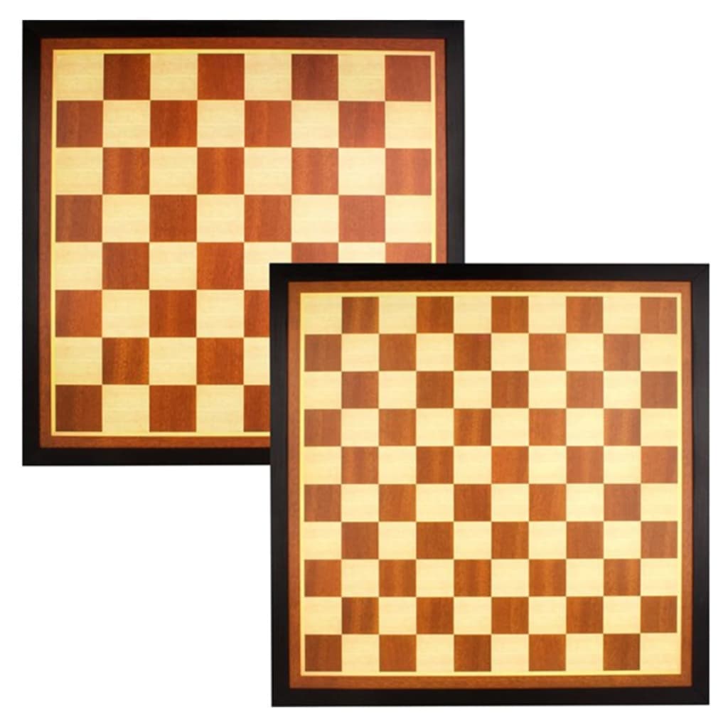 Afbeelding Abbey Game schaak- en dambord hout bruin/ecru 49CG door Vidaxl.nl
