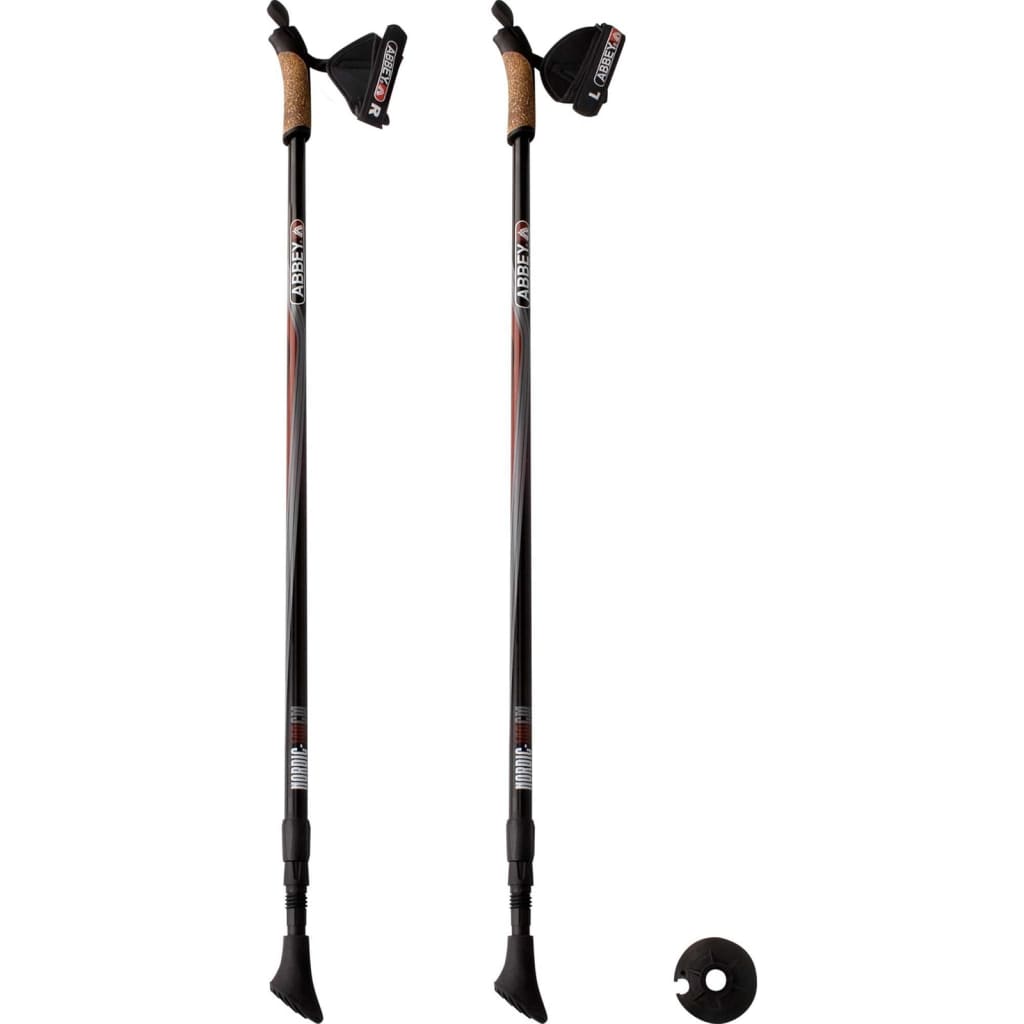 Abbey Wandelstok Nordic Walking Verstelbaar Aluminium Zwart