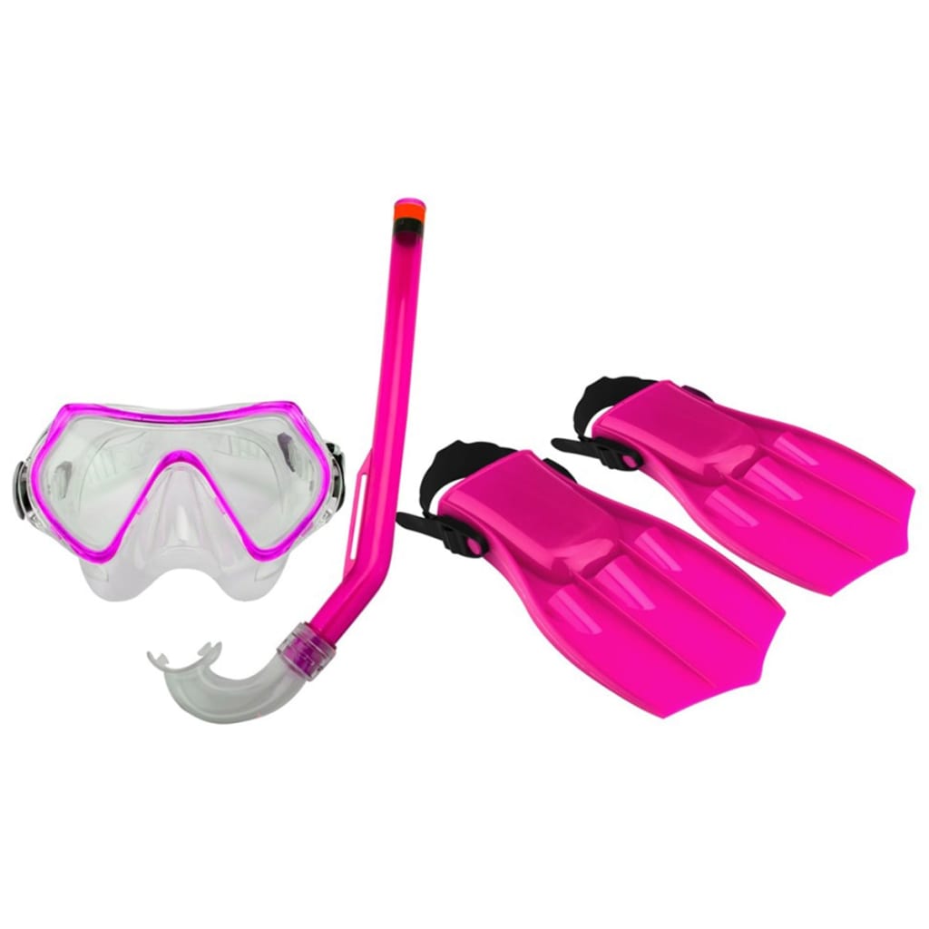 Waimea junior duik set met masker/snorkel/vin 34-38 roze/zwart