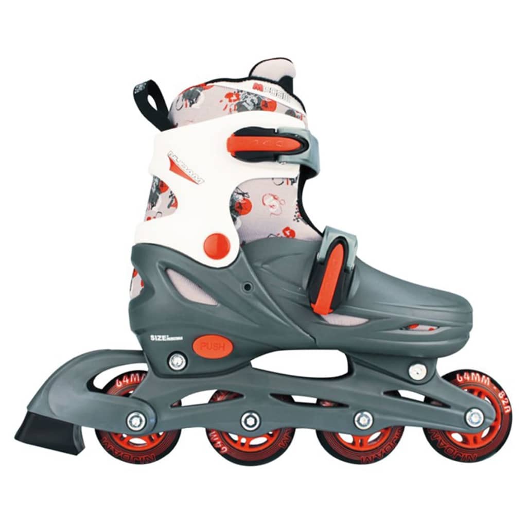 VidaXL - Nijdam junior inline-skates 27-30 grijs/rood/wit 52QM