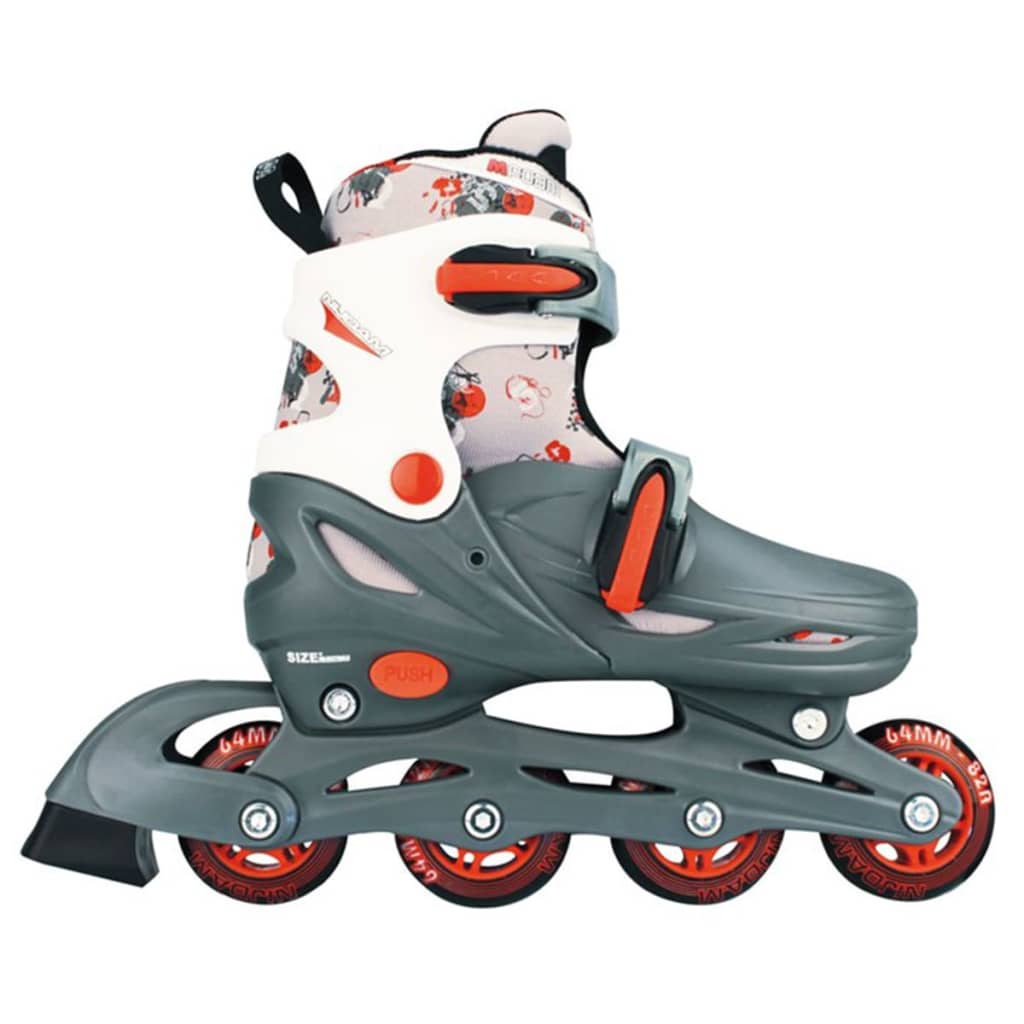 Nijdam junior inline-skates 30-33 grijs/rood/wit 52QM