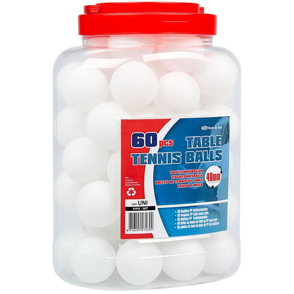 Afbeelding Get & Go Tafeltennisballen in pot 60 stuks door Vidaxl.nl