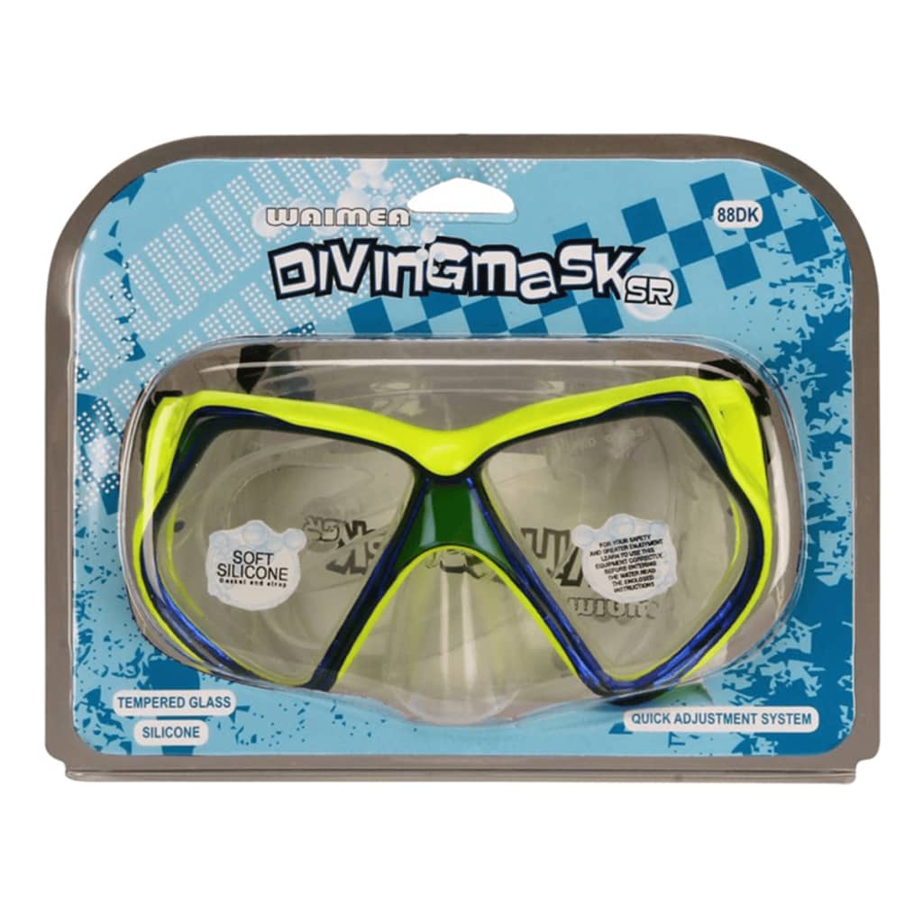 

Waimea senior siliconen duikmasker geel/ kobalt blauw
