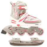 Nijdam Παγοπέδιλα / Inline Skates 52SZ Combo Λευκά/Ασημί/Ροζ 35-38