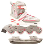 Nijdam Inline Combo-Schlittschuhe 39-42 Weiß/Silber/Pink 52SZ