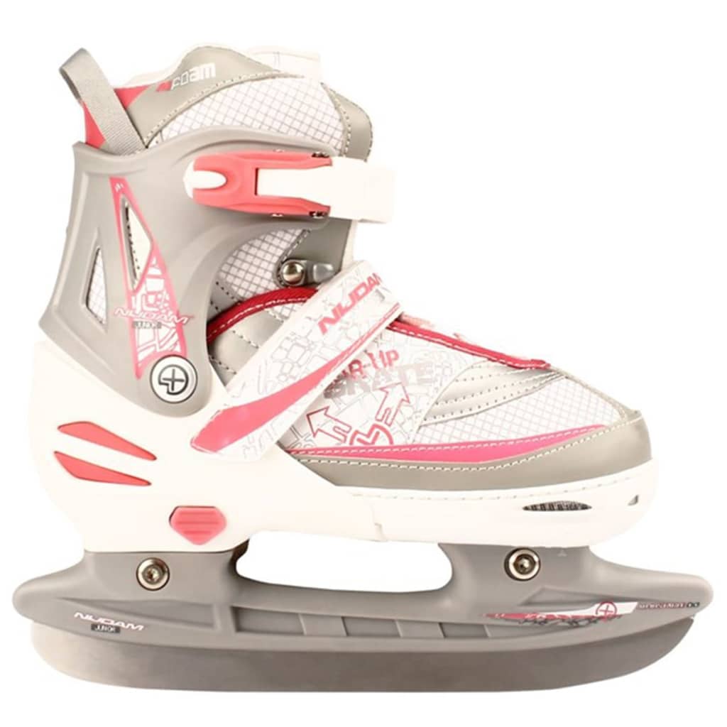 Nijdam Inline Combo Ice Skates 39-42 White/Silver/Pink 52SZ