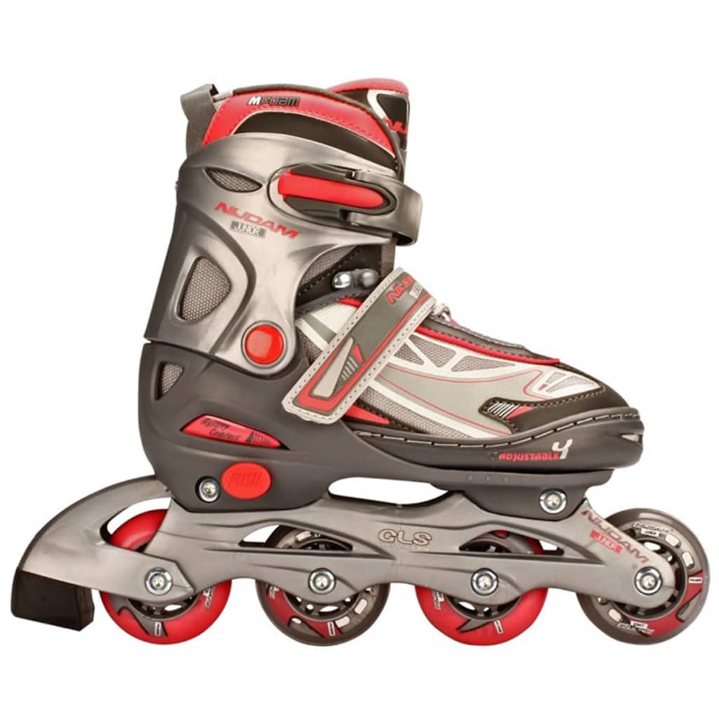 Nijdam junior inline-skates 38-41 antraciet/zilver/fuchsia 52SR