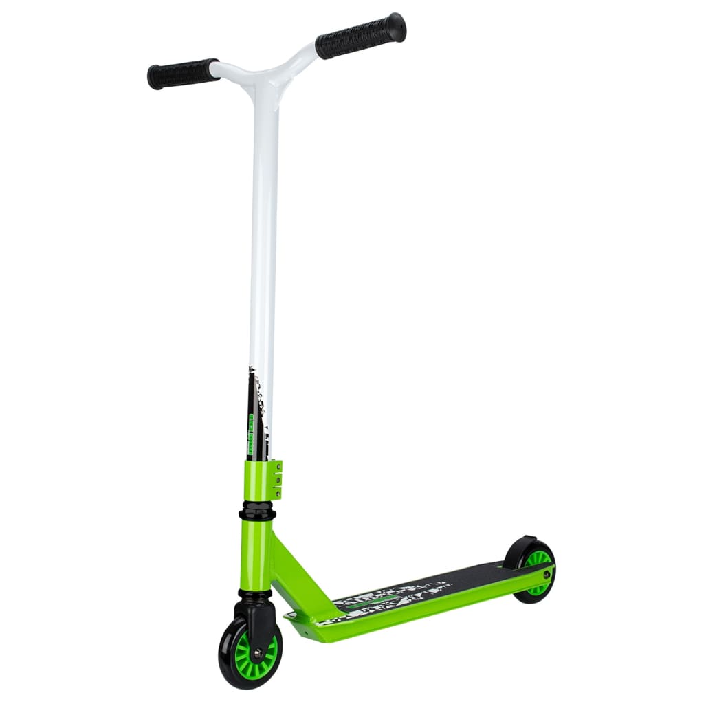 Afbeelding Black Dragon Stunt Scooter Junior Voetrem Wit/Groen door Vidaxl.nl