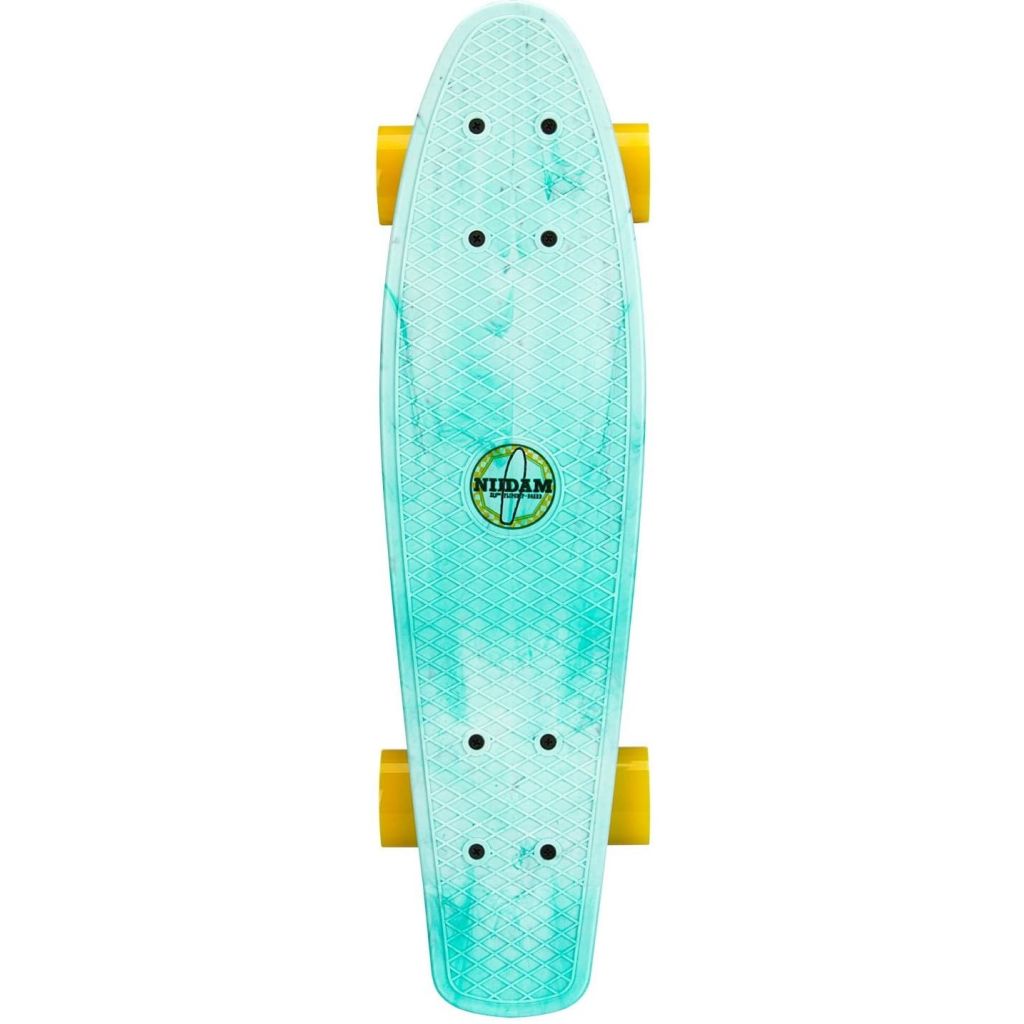 Nijdam skateboard kunststof mintgroen/geel 57 x 15 cm