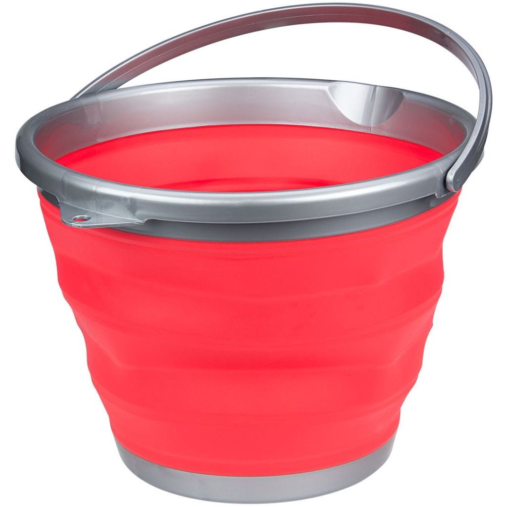 Abbey Camp emmer opvouwbaar 10 liter rood/grijs