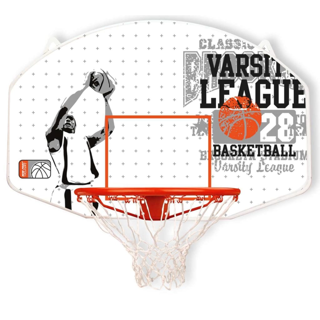 New Port basketbalring met bord 90 X 60 X 1,5 cm wit/oranje