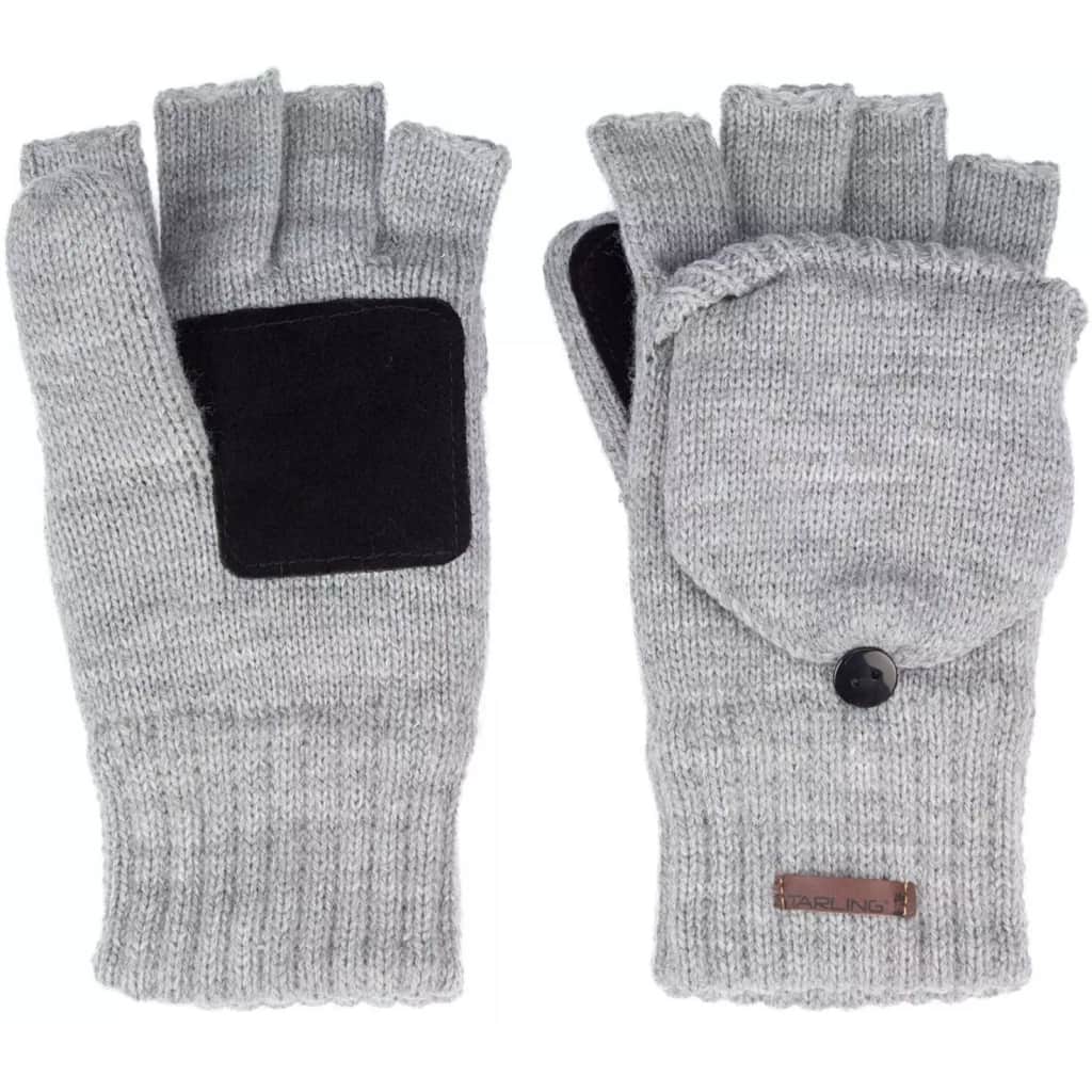 Starling vingerloze handschoenen gebreid unisex noël grijs maat 9