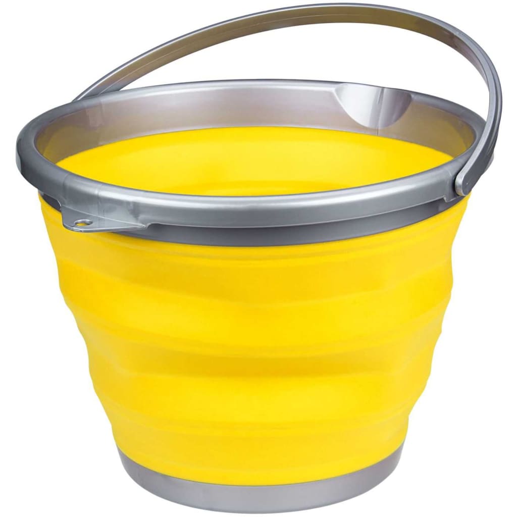 Abbey Camp emmer opvouwbaar 15 liter geel/grijs