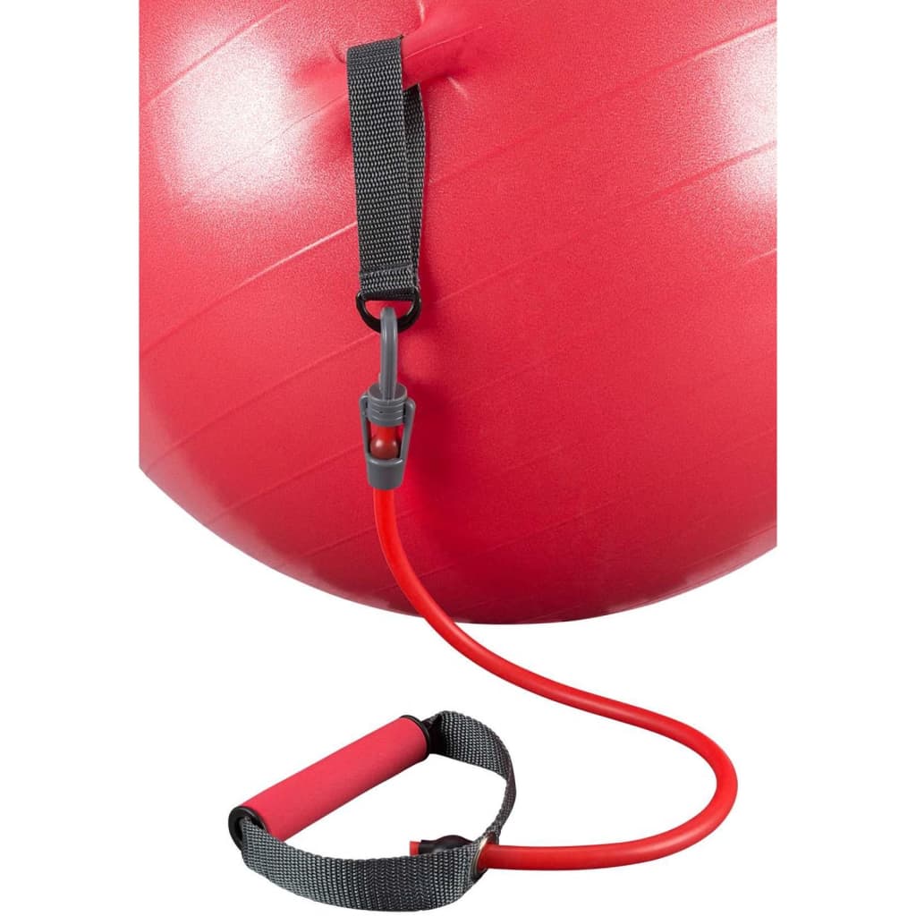 Avento fitnessbal met elastieken 65 cm rood