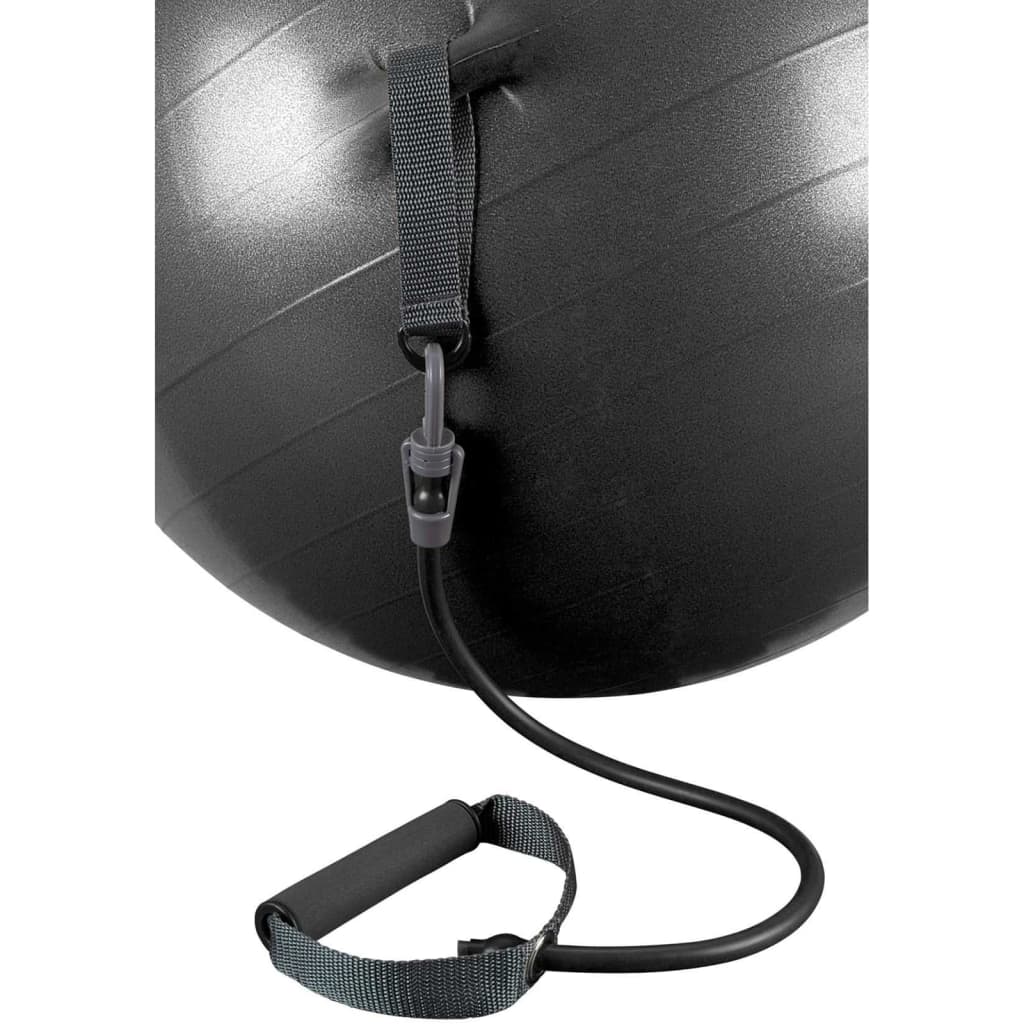 Avento fitnessbal met elastieken 65 cm zwart