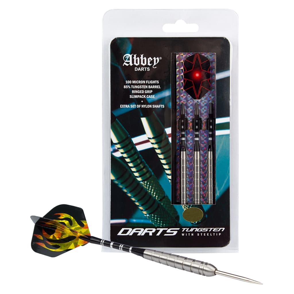 Abbey Darts dartpijlenset steeltip 85% tungsten zilver 26 gram