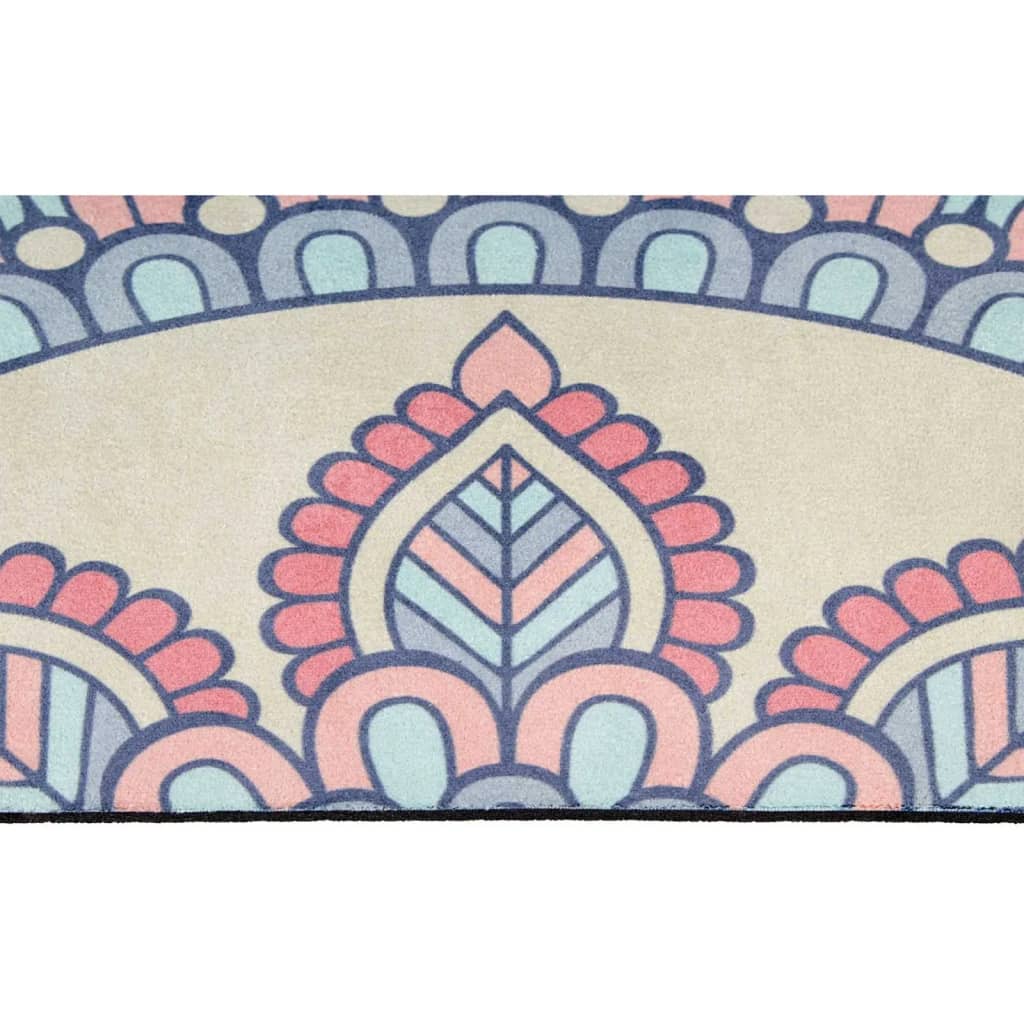 Avento suède yogamat met print 183 x 68 cm beige/roze/blauw