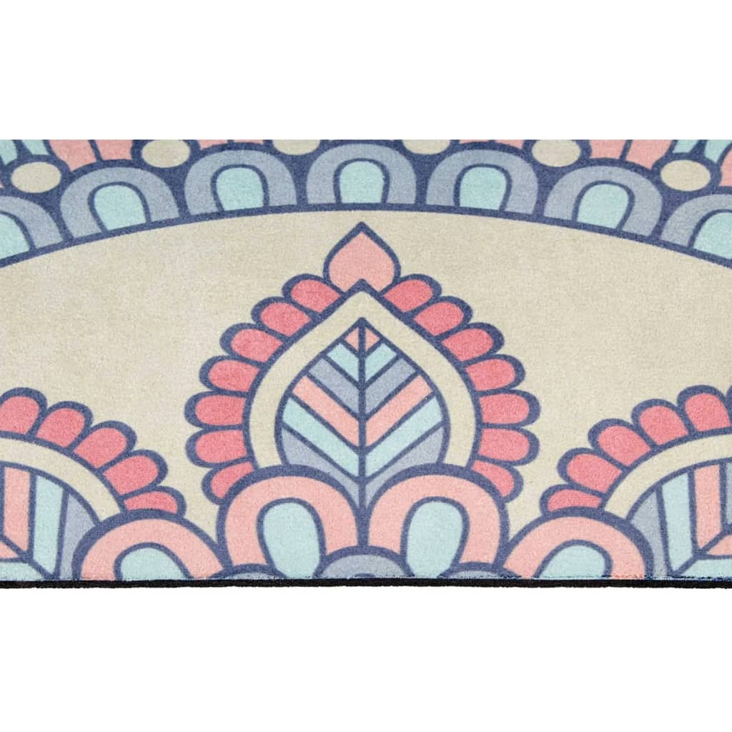 VidaXL - Avento suède yogamat met print 183 x 68 cm beige/roze/blauw