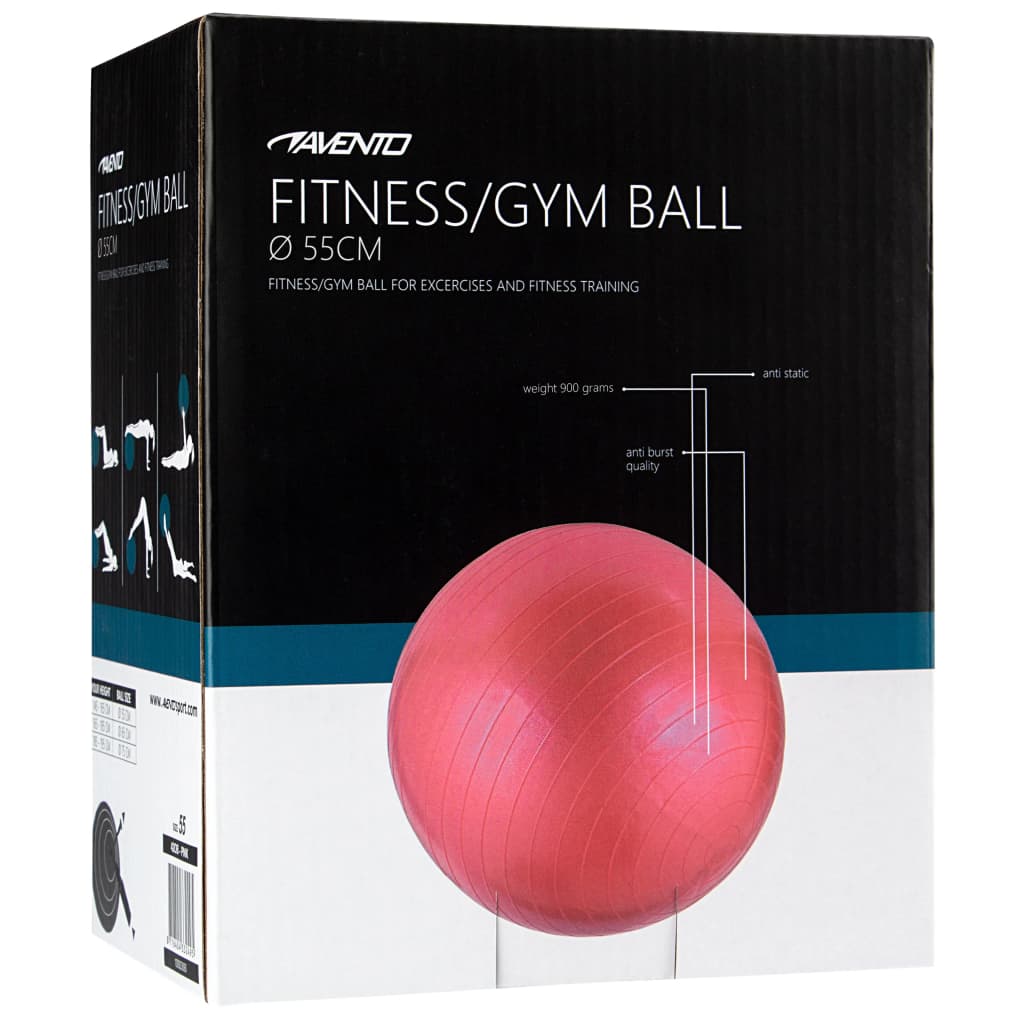 Avento Gimnastikos kamuolys, rožinės spalvos, 55cm skersmens | Stepinfit.lt