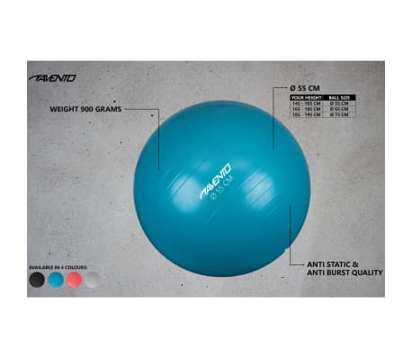 Avento Fitness-/Gymnastikball Durchm. 55 cm Silbern