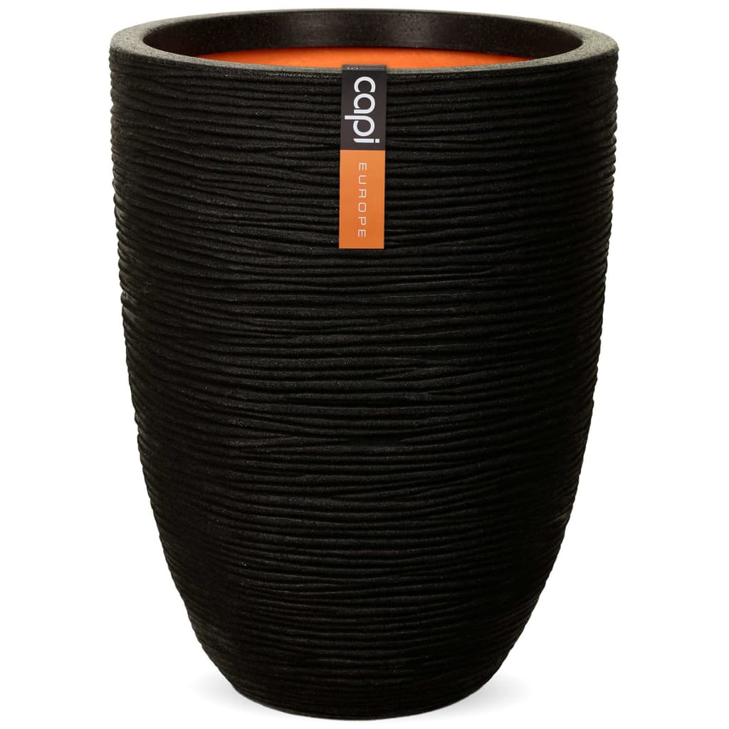 Capi Vaso Nature Rib Elegante Basso 36x47 cm Nero KBLR782