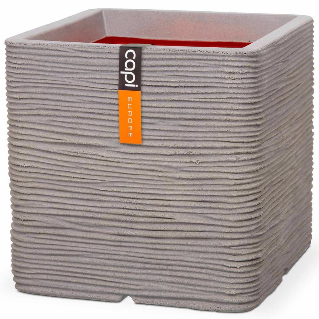 Afbeelding Capi Europe Capi Nature pot vierkant rib NL 30x30x30 - licht grijs door Vidaxl.nl