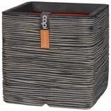 Capi Plantenbak Nature Rib vierkant 30x30 cm antraciet PKOFZ902