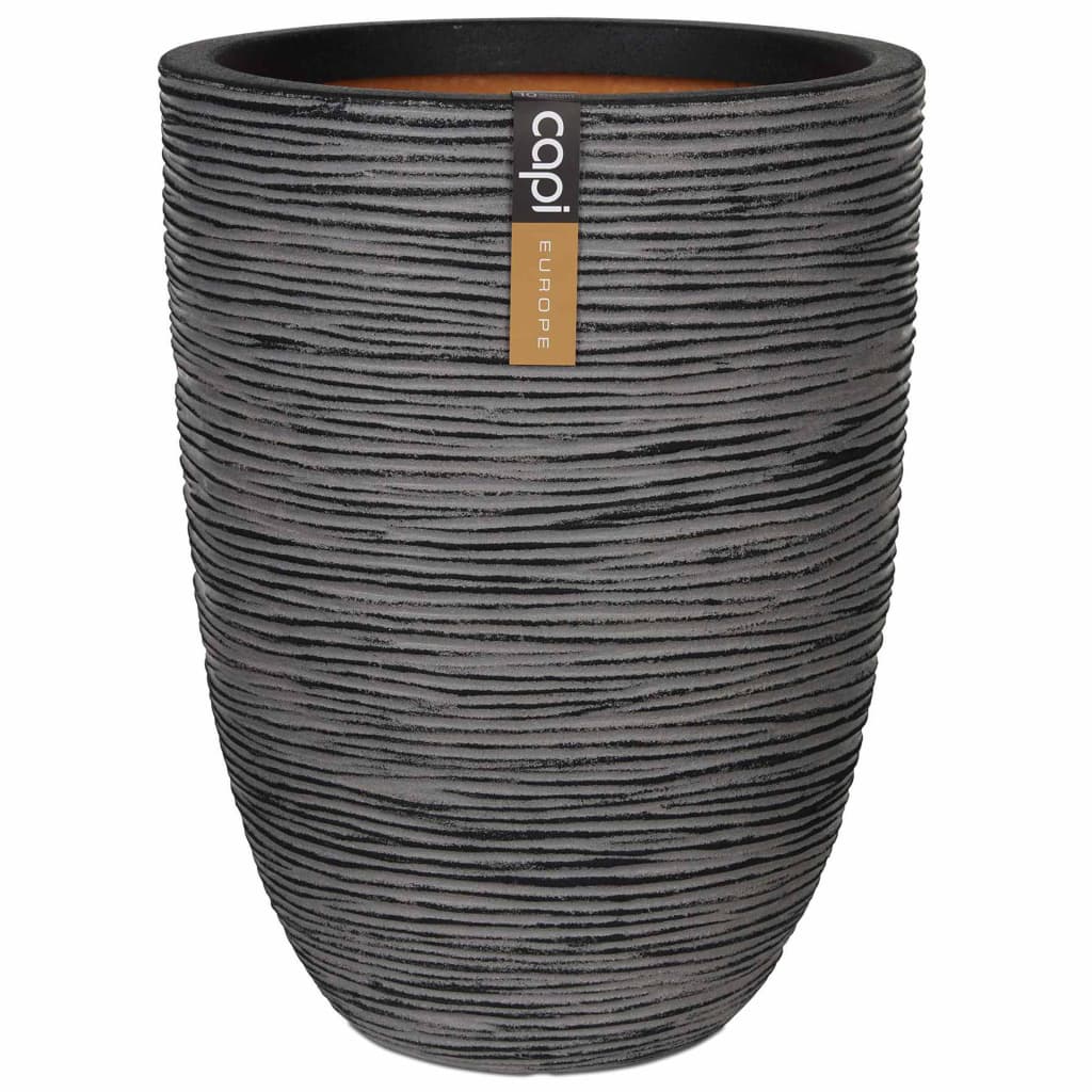 

Capi Bloempot Nature Rib elegant laag 36x47 cm antraciet PKOFZ782