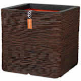 Capi Plantenbak Nature Rib vierkant 30x30 cm bruin PKOFB902