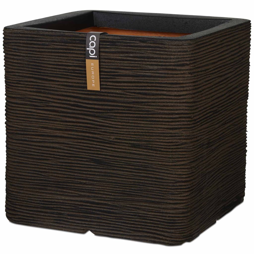 

Capi Plantenbak Nature Rib vierkant 30x30 cm bruin PKOFB902
