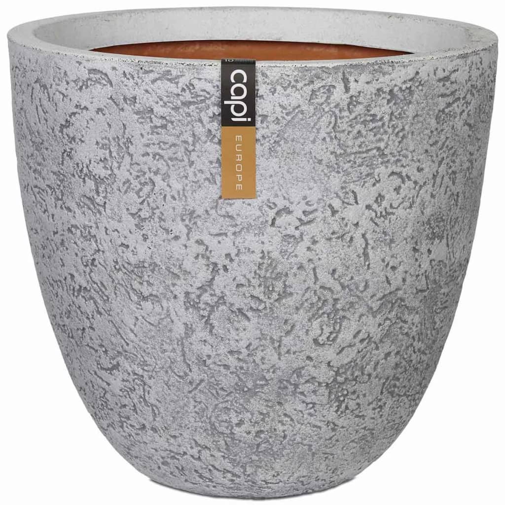 VidaXL - Capi Plantenbak Nature Rock rond 35x33 cm ivoor PKRCI211