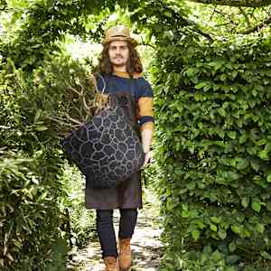 Capi Vazonas Clay, antracito spalvos, 35x34cm, apvalus