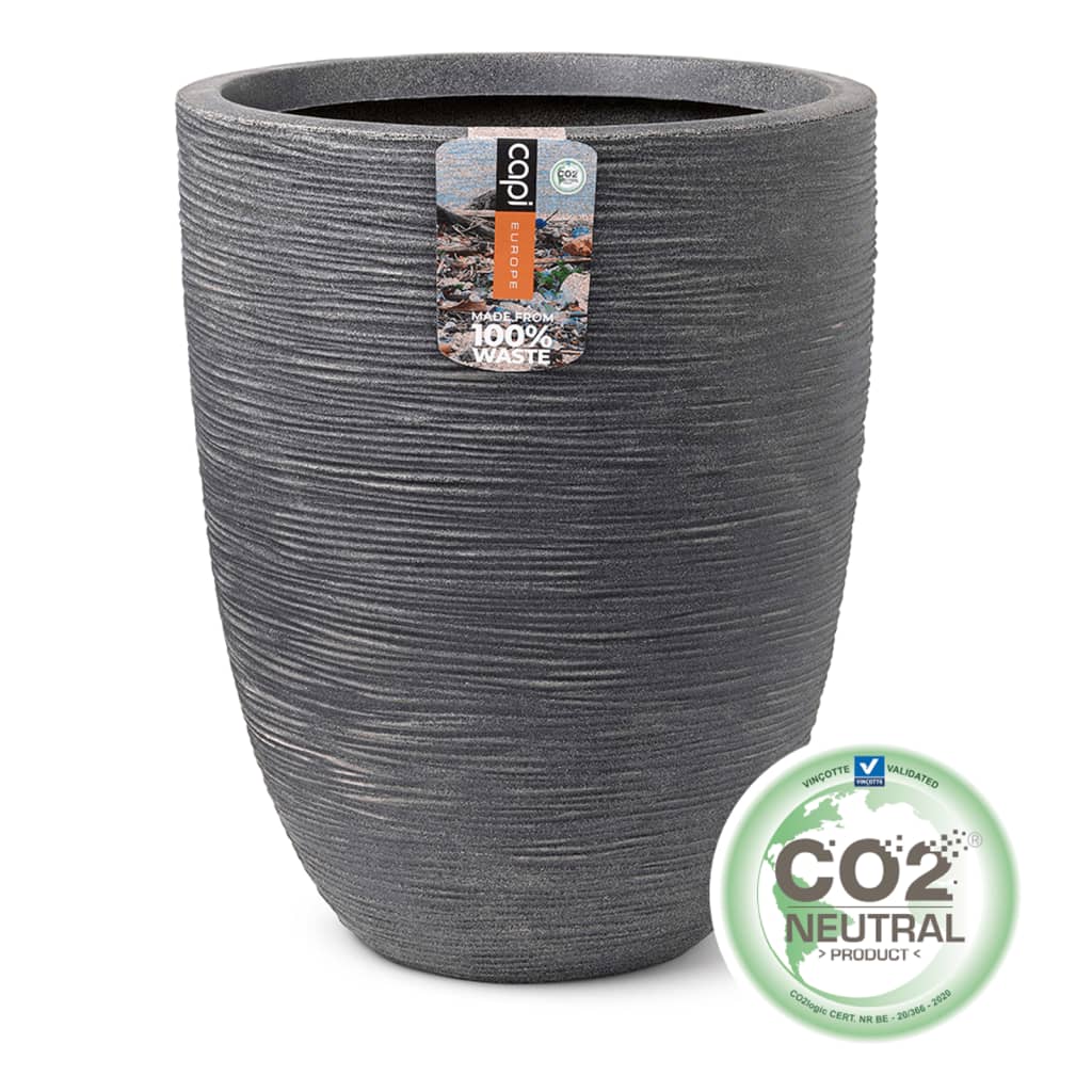 Thumbnail - Capi Vase Waste Rib Elegant Niedrig 46x58 cm Grau