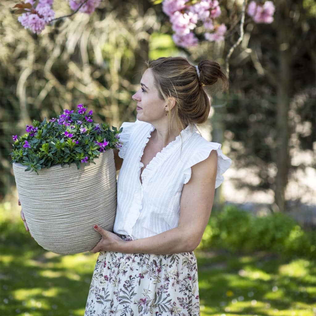 Fioriera Rotonda Waste Rib 35x34 Cm Beige Terrazzo Capi 16 width=274