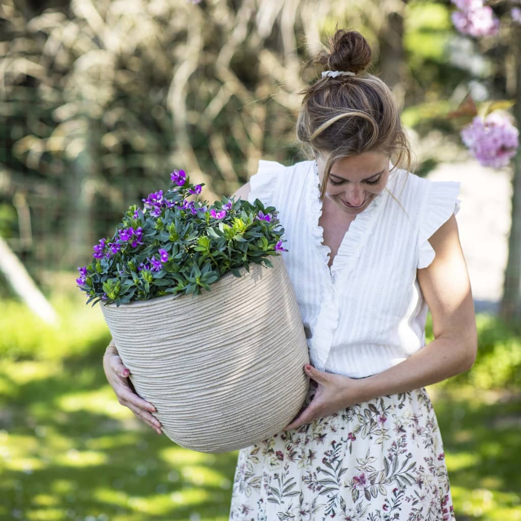 Fioriera Rotonda Waste Rib 43x41 Cm Beige Terrazzo Capi 17 width=274