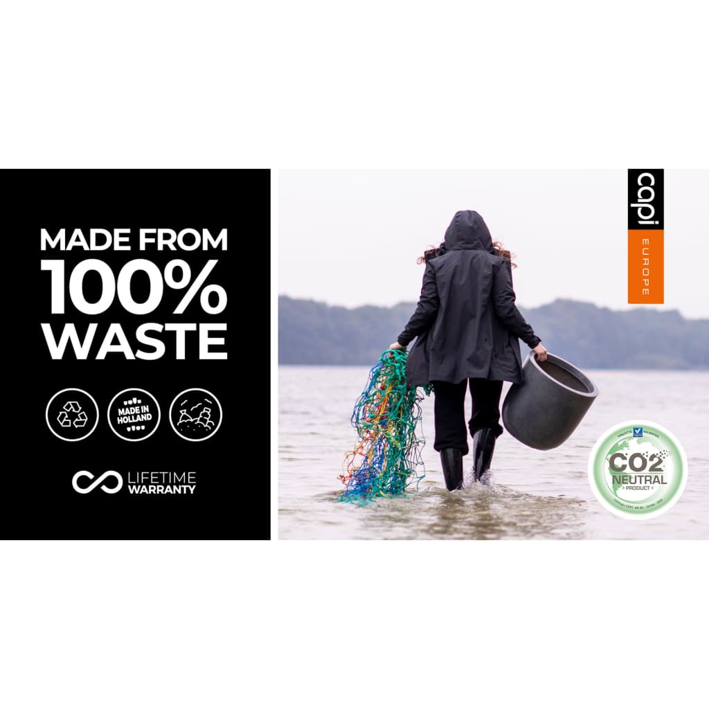 Vaso Elegante Basso Waste Rib 46x58 Cm Beige Terrazzo Capi 17 width=274