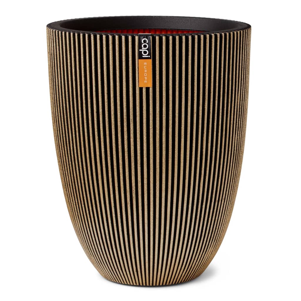 Capi Vază elegantă „Groove”, negru și auriu, 46×58 cm
