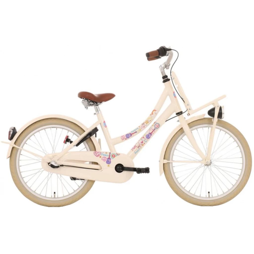 Bike Fun Love&Peace 20 Inch 30 cm Meisjes 3V V-Brakes Crème/Multicolor