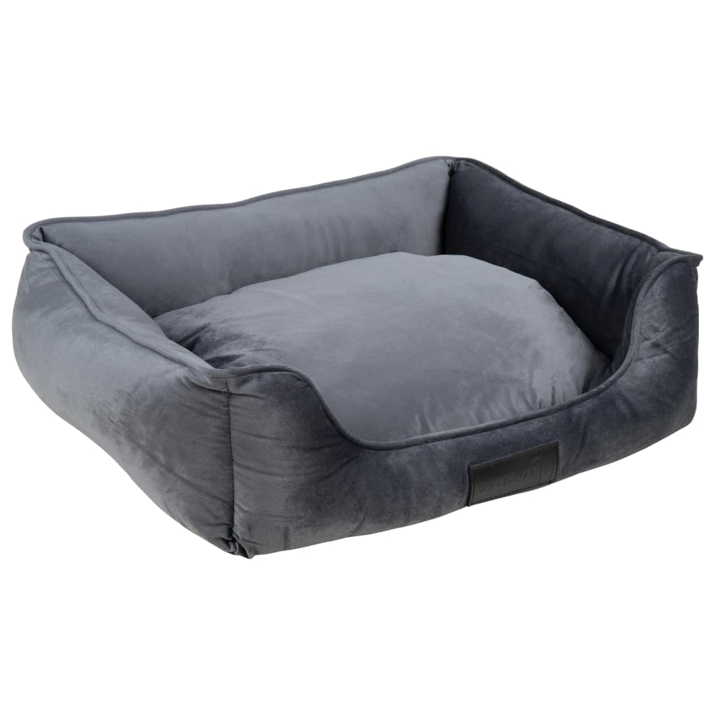 Panier design en velours gris pour petit chien - 50x60x18 cm