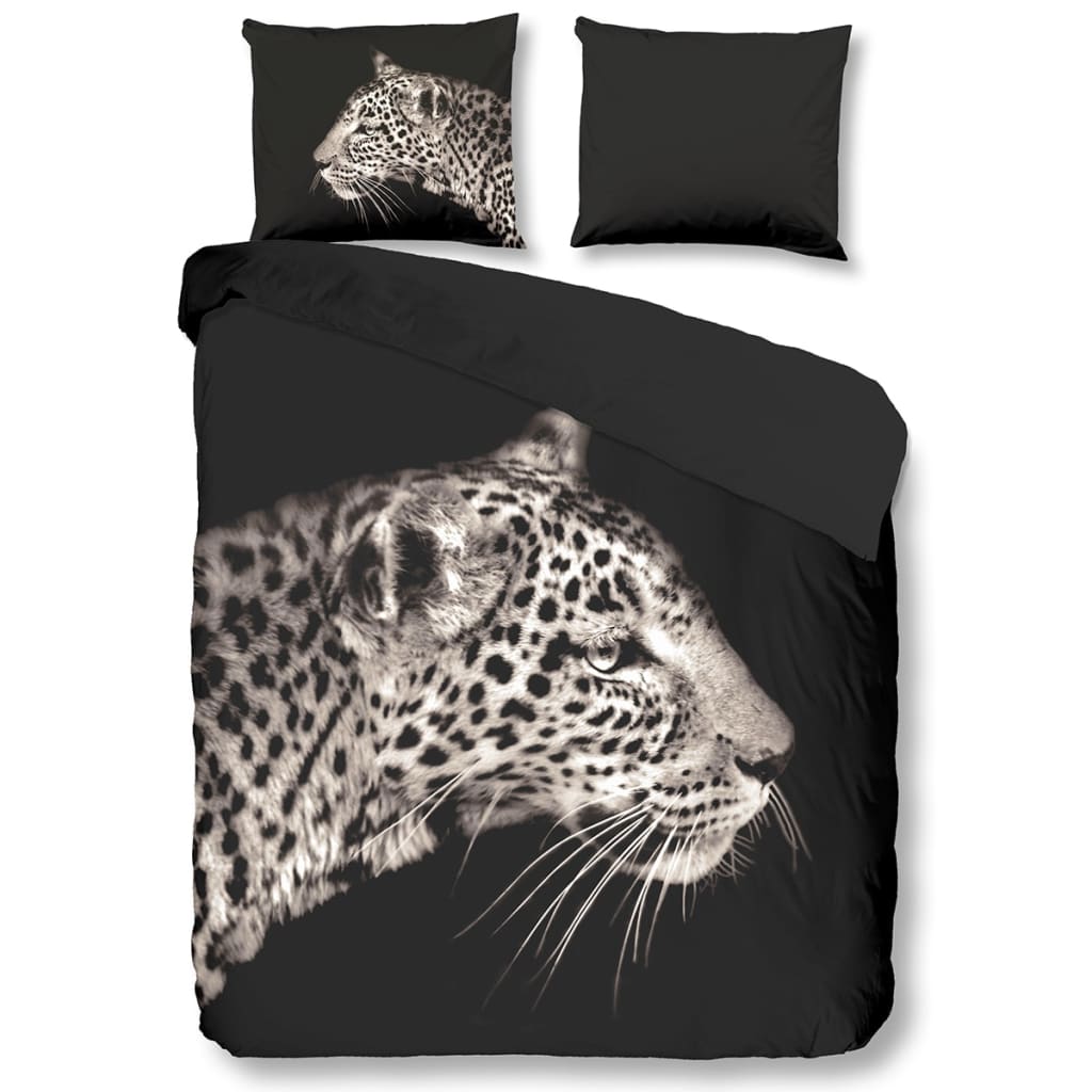 Pure Dekbedovertrek 4872-M LEOPARD 135x200 cm zwart