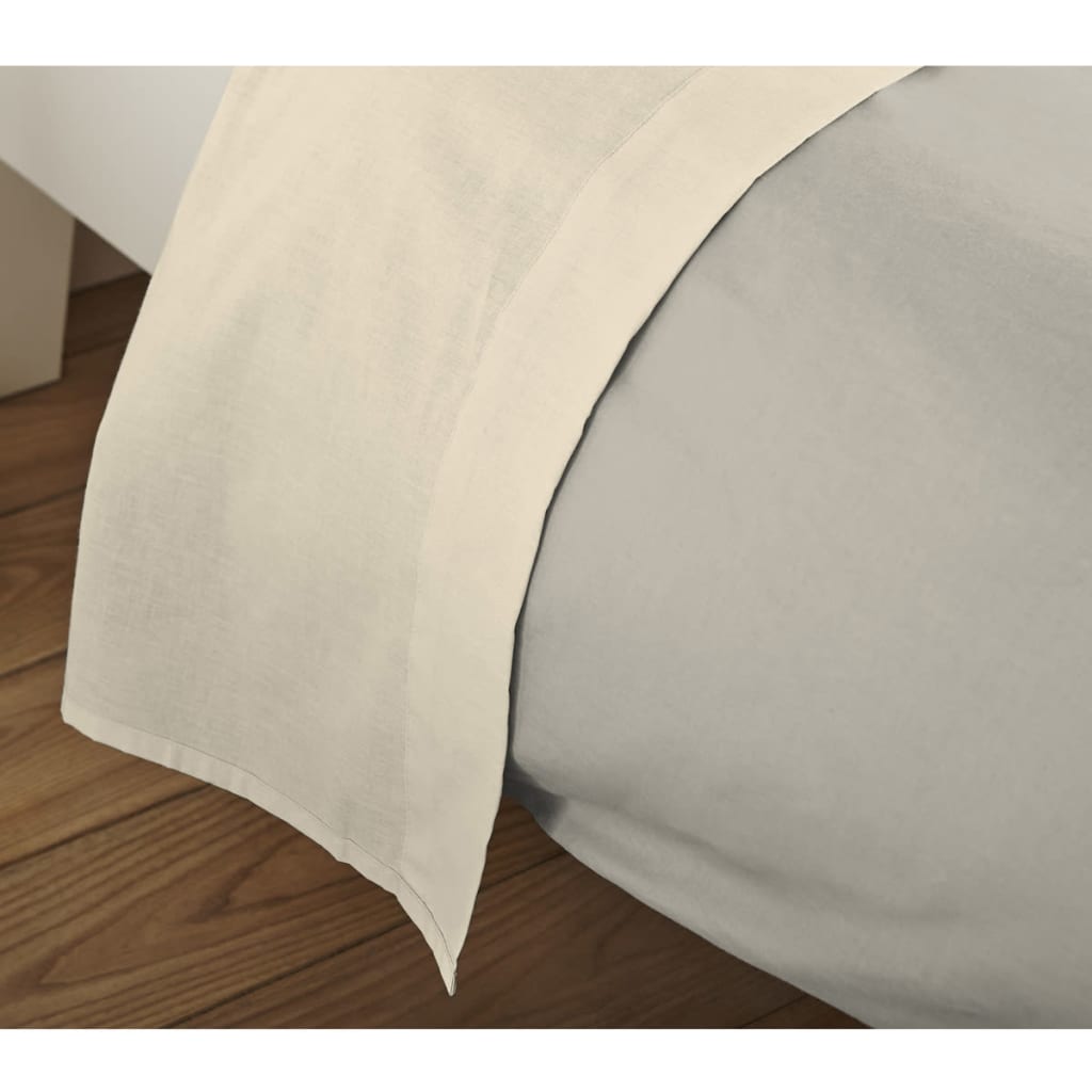 VidaXL - Emotion Laken strijkvrij 150x250 cm zandwit 0222.06.49